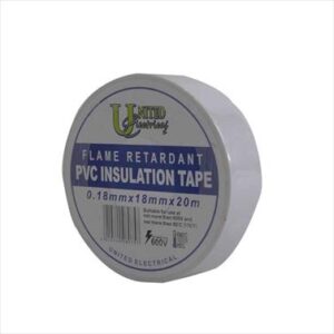 INSULATION TAPE PVC FLAME RETARD 20MT WHITE