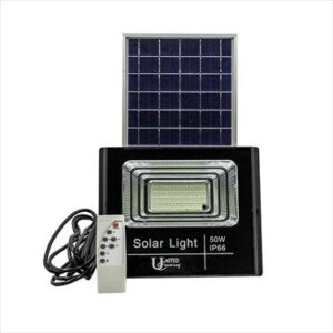 FLOODLIGHT FITTING  50W LED SOLAR WITH PANEL 5000HRS 400