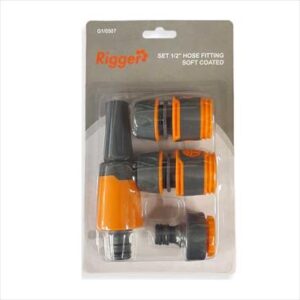 GARDEN HOSE STARTER SET 4PCE SOFTGRIP H20018 RIGGER