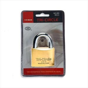 LOCK PADLOCK TRICIRCLE BRASS 63MM BLIST 266C