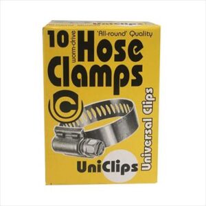 HOSE CLAMP G 6 SIZE 6MM* 22MM S/S BOX OF 10 - UNIVERSAL