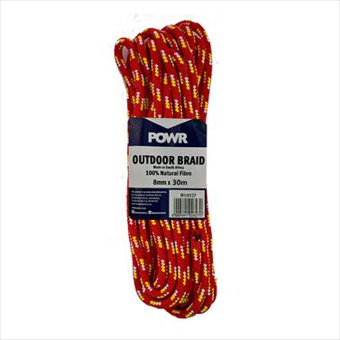 ROPE OUTDOOR BRAIDED HANK 8MMX30MT