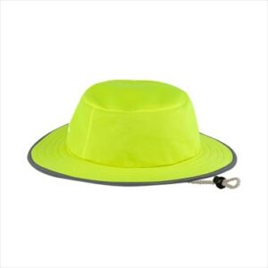 HAT BUSH HAT  WITH LINED REFLECTIVE TAPE LIME H008