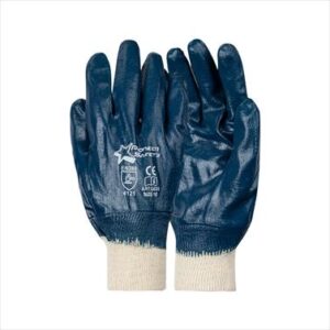 GLOVES NITRILE COATED BLUE KNIT WRIST GO39