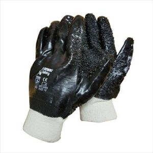 GLOVES BLACK CHIP PALM KNITWRIST L G085