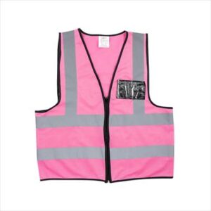 VESTS PIONEER REFL ZIP ID POCKET PINK SML V020