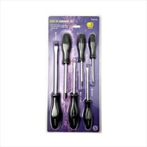 SCREWDRIVER SET I MECHANICS PLS HNDL BLACK TIP