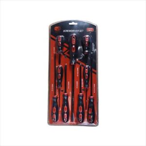 SCREWDRIVER SET 9PCE ORANGE/BLACK HANDLE