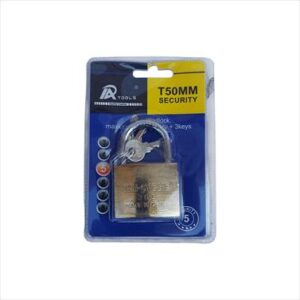 LOCK PADLOCK BRASS CARDED 3 KEYS 50MM T50MM