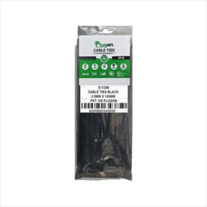 CABLE TIES BLACK 3.5MM X 150MM PKT 100 PLUGON